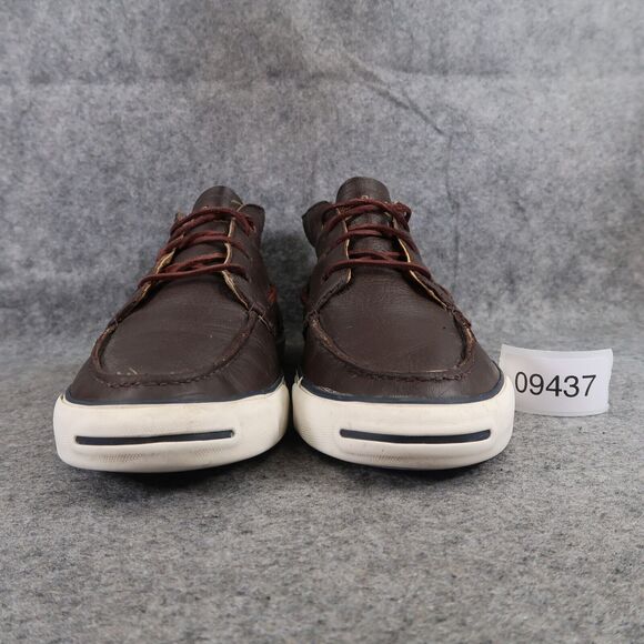 Converse Shoes Mens 8.5 Sneakers Jack Purcell Boat Mid Leather Brown Womens 10 - Picture 4 of 16